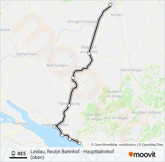 RE5 Train Line Map
