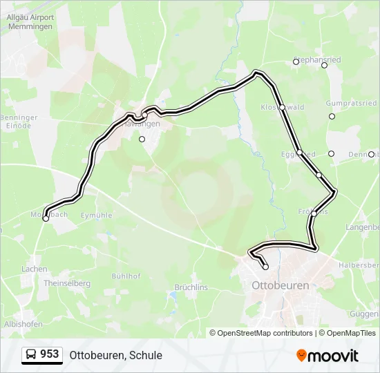 953 Bus Line Map