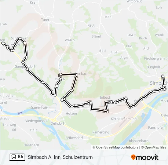 86 Bus Line Map