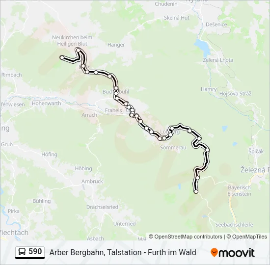 Автобус 590: карта маршрута