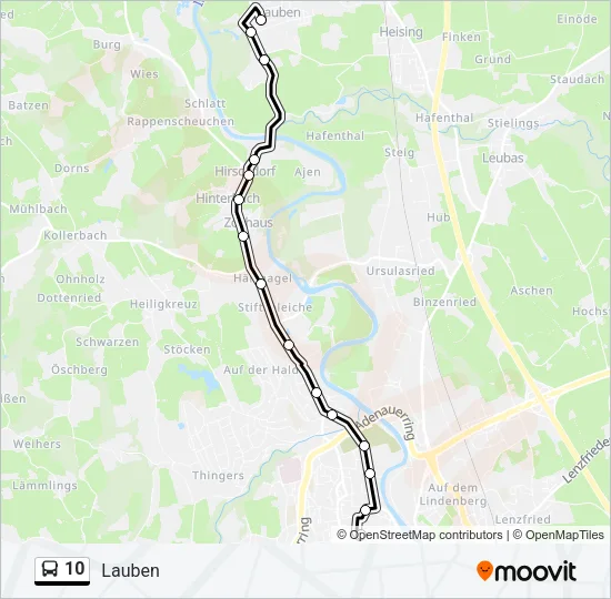 10 Bus Line Map