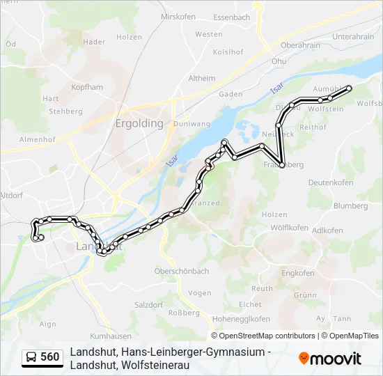 560 Bus Line Map