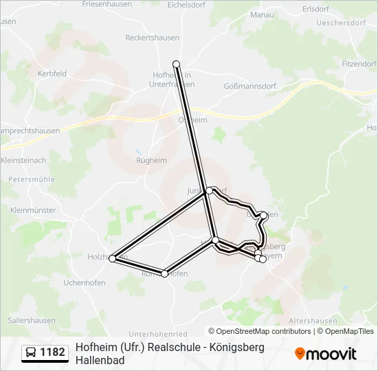 Автобус 1182: карта маршрута