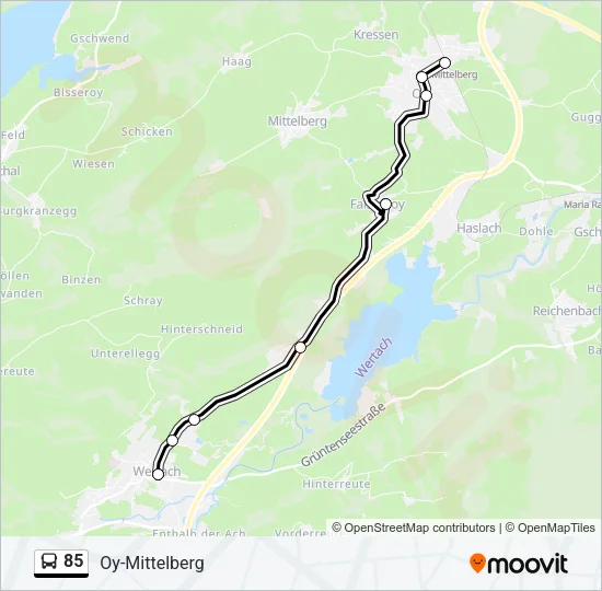 85 Bus Line Map