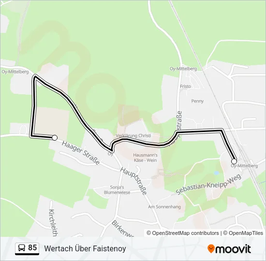 85 Bus Line Map