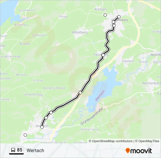 85 Bus Line Map