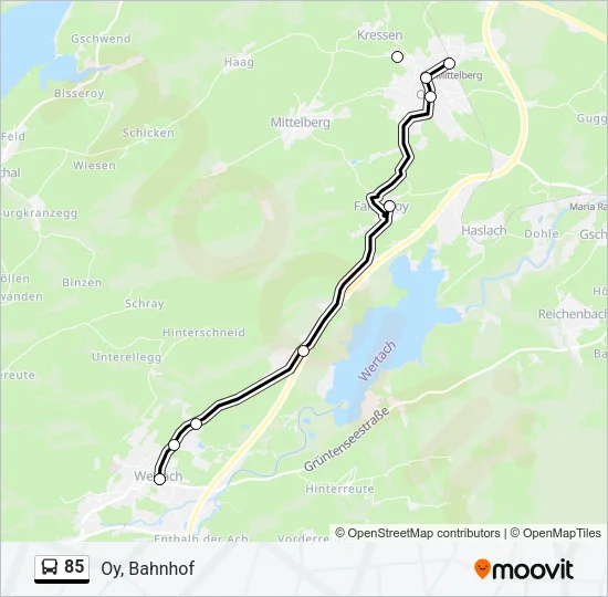 85 Bus Line Map