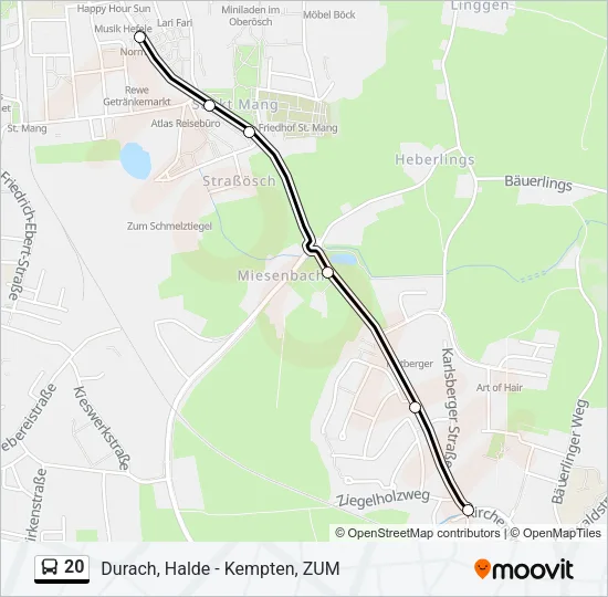 20 Bus Line Map