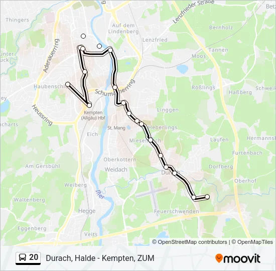20 Bus Line Map