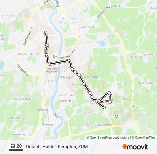 20 Bus Line Map