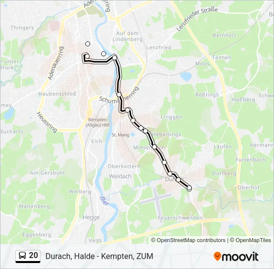 20 Bus Line Map
