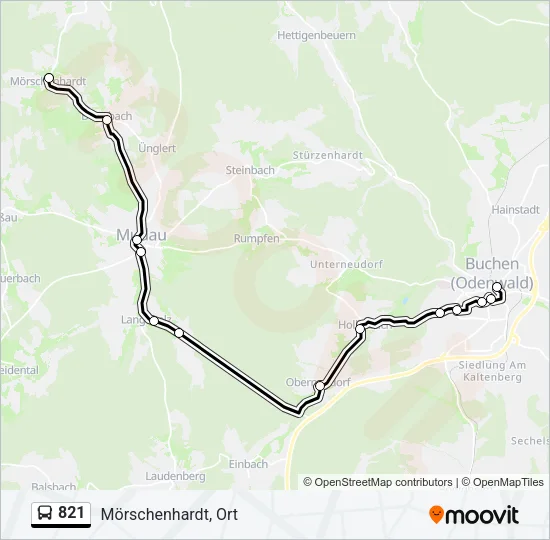 821 Bus Line Map