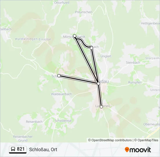821 Bus Line Map
