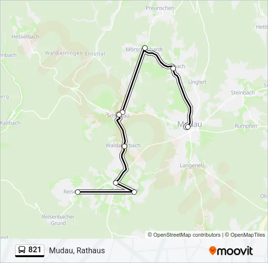 821 Bus Line Map