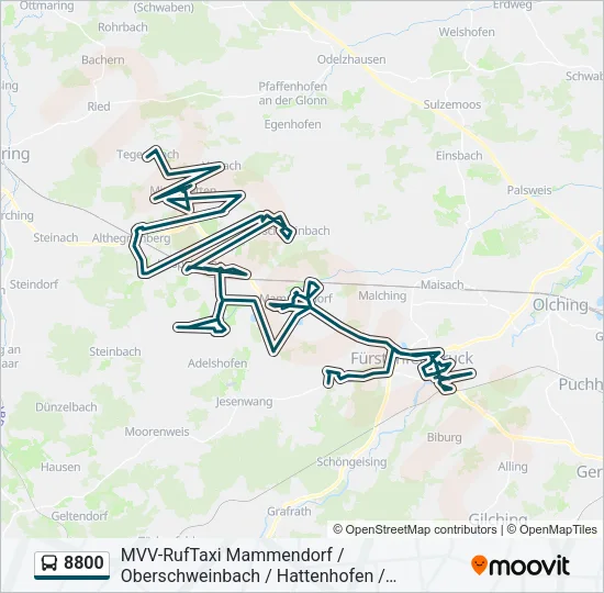 Автобус 8800: карта маршрута