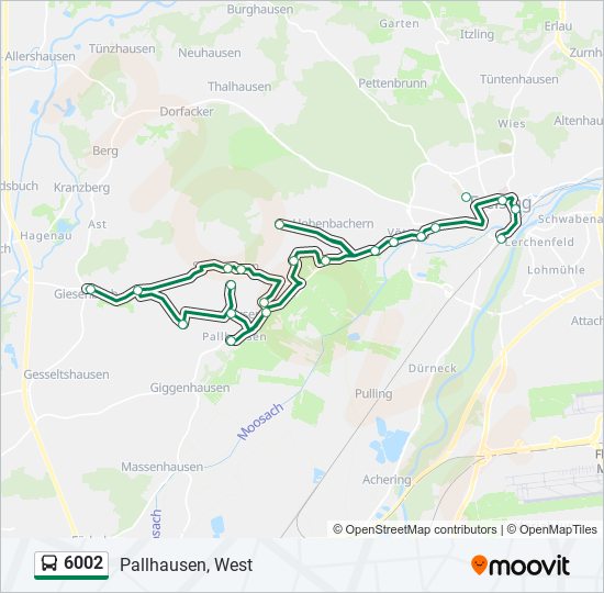 6002 bus Line Map