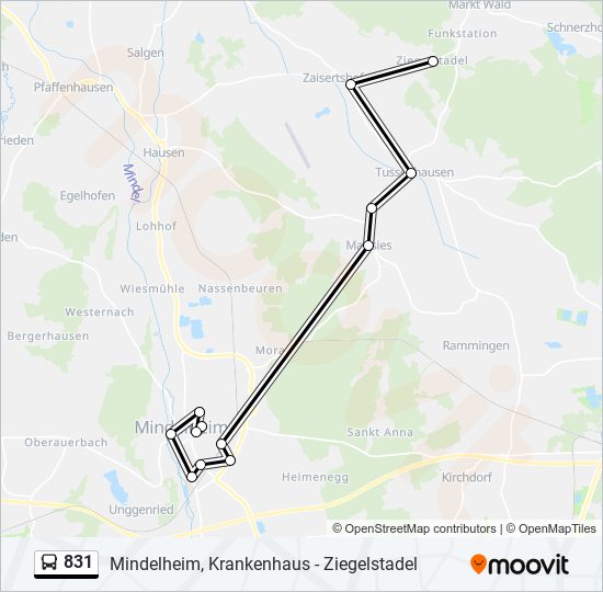 831 Route: Schedules, Stops & Maps - Mindelheim, Brennerstraße (Updated)