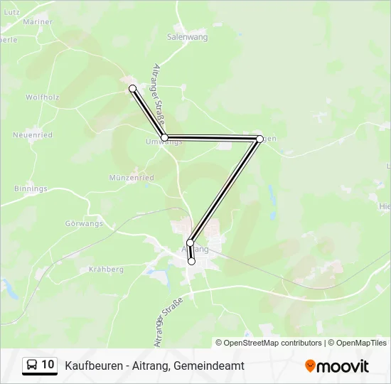 Автобус 10: карта маршрута