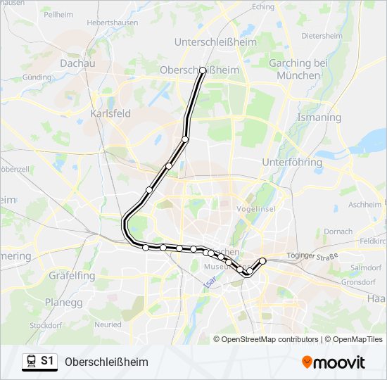 S1 train Line Map