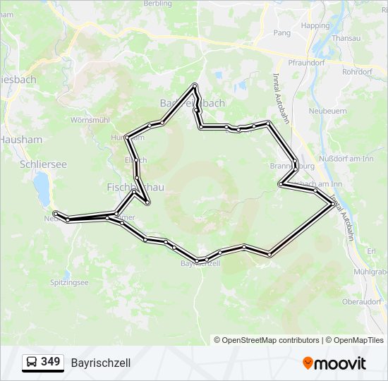 Автобус 349: карта маршрута