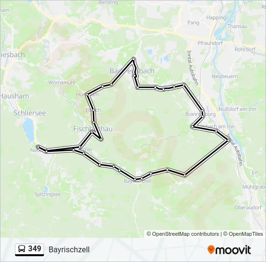 349 Bus Line Map