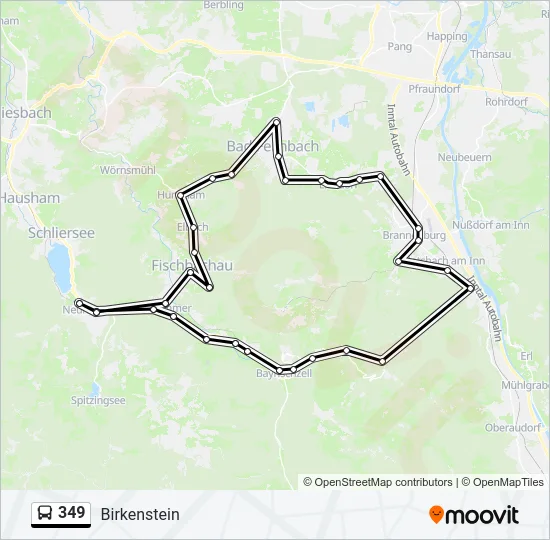 349 Bus Line Map