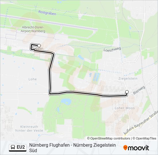 Автобус EU2: карта маршрута