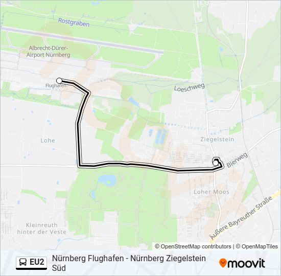 Автобус EU2: карта маршрута