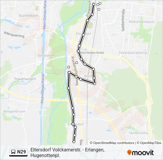 Автобус N29: карта маршрута
