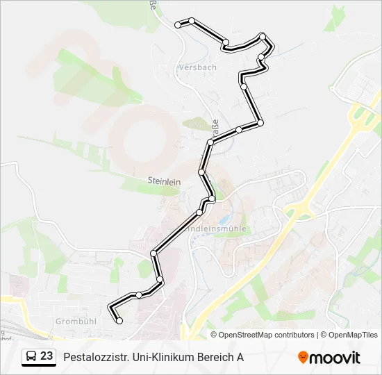 Автобус 23: карта маршрута