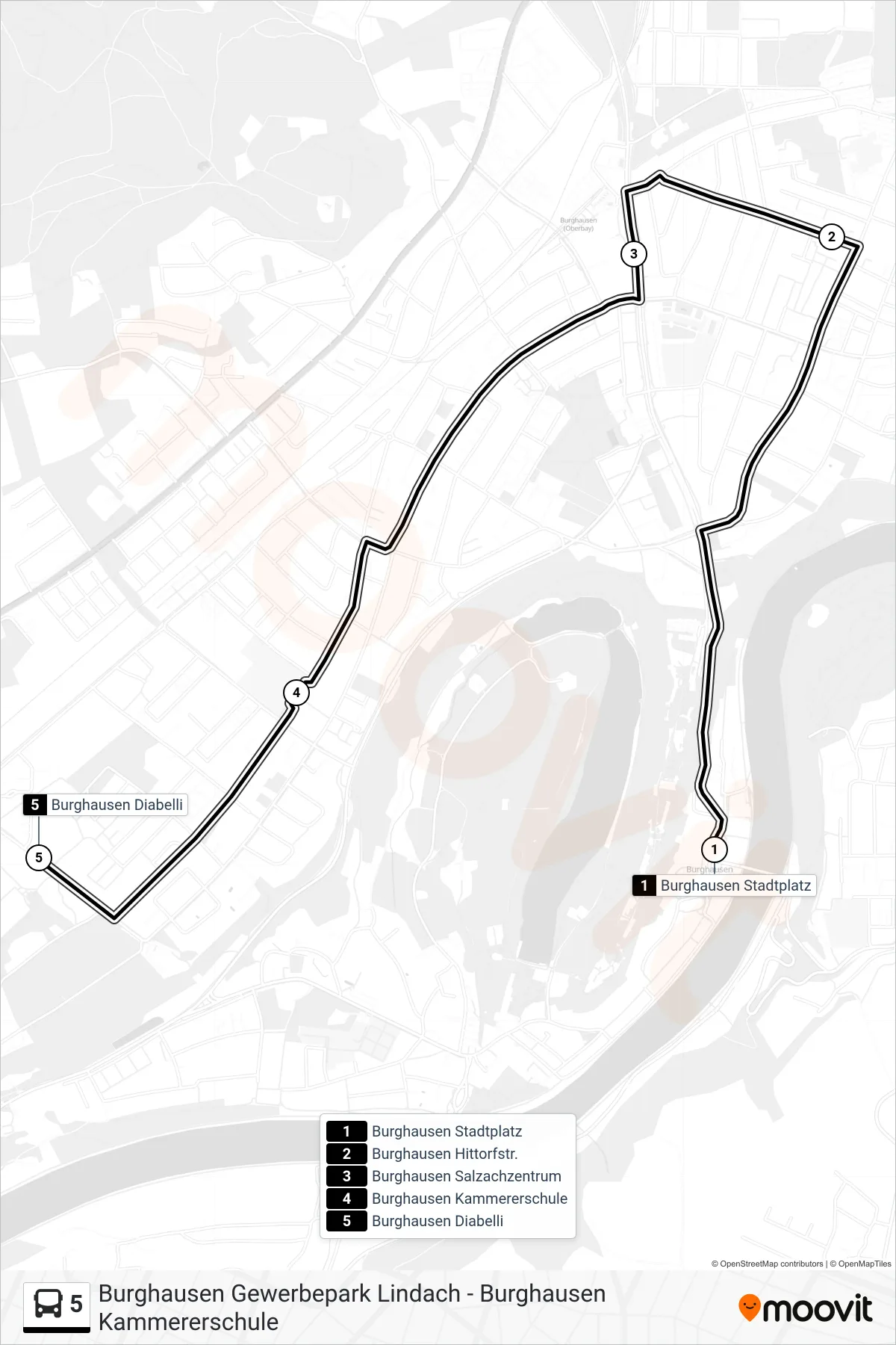 Linie 5 (Bus) Richtung Pestalozzi- Hort\Nwöhler- Hort: Route und Haltestellen auf der Karte