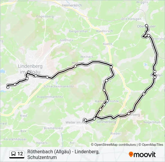 12 Bus Line Map