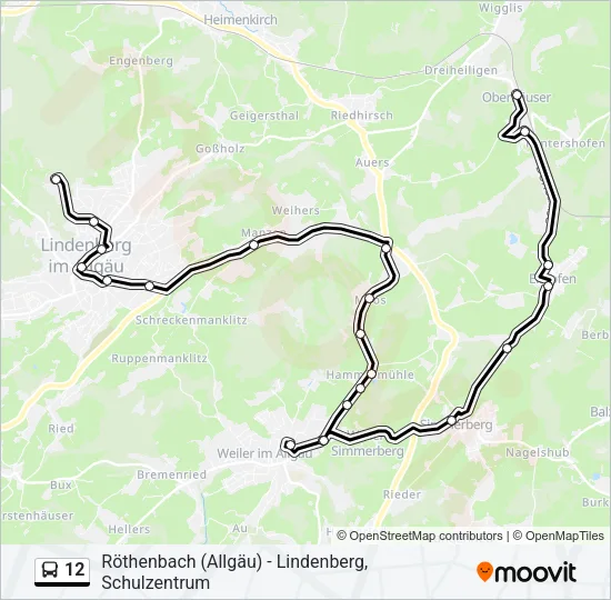12 Bus Line Map