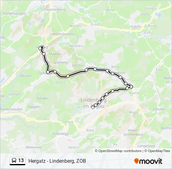 13 Bus Line Map