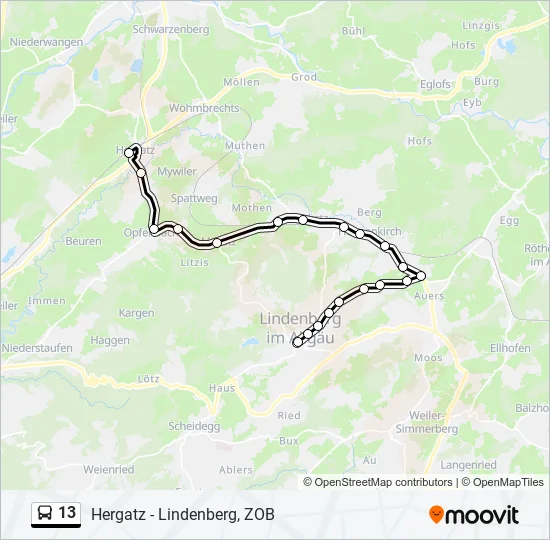 13 Bus Line Map