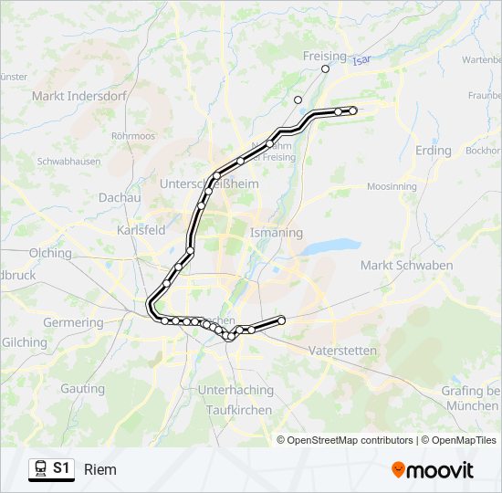 Bahnlinie S1 Karte