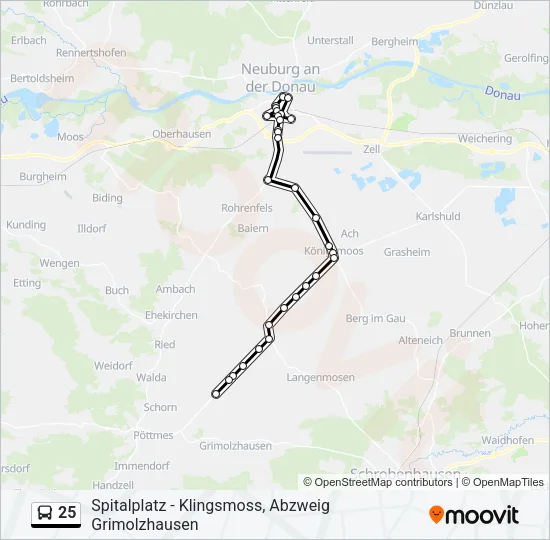 Автобус 25: карта маршрута