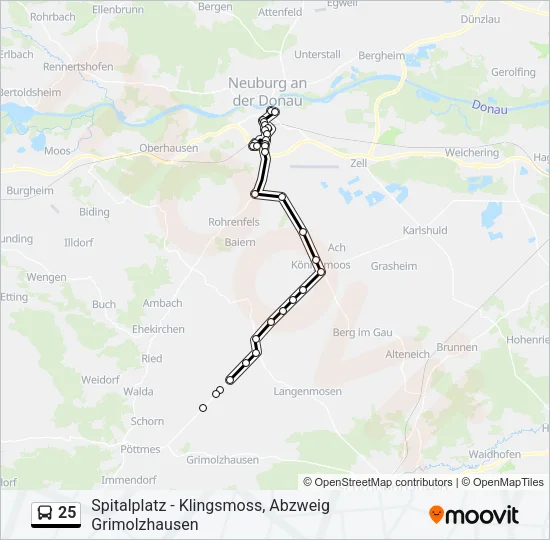 Автобус 25: карта маршрута