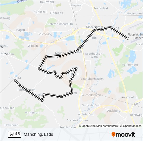 45 Route: Schedules, Stops & Maps - Manching, Eads (Updated)