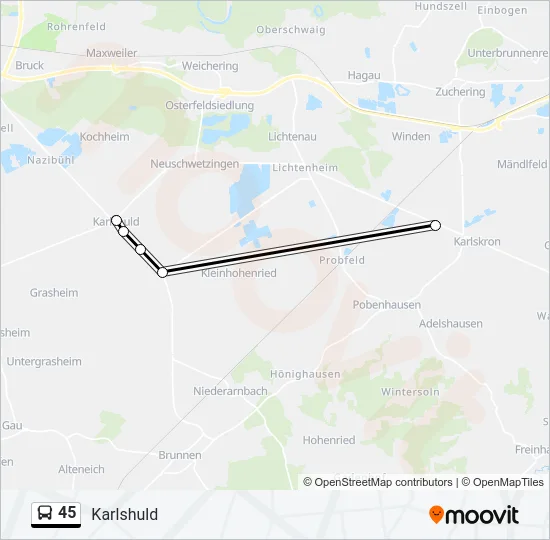 45 Bus Line Map