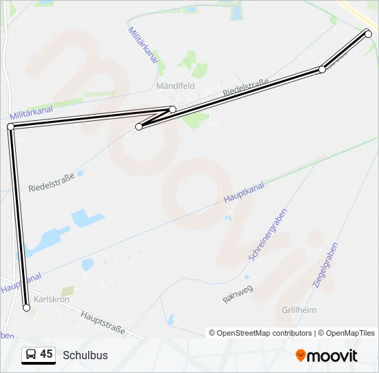 45 Bus Line Map