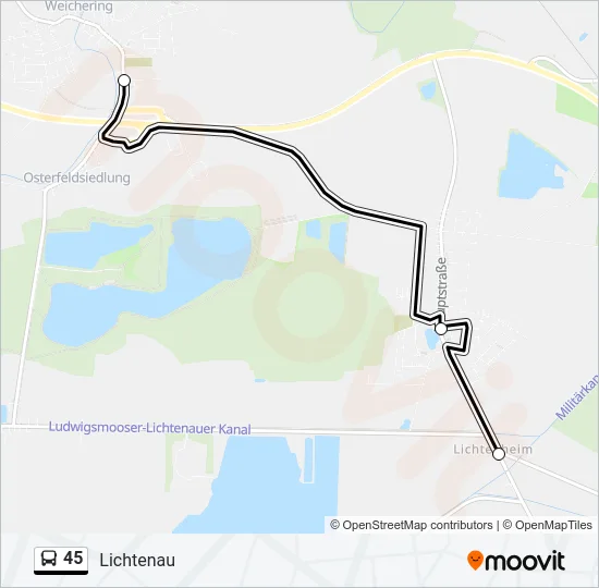45 Bus Line Map