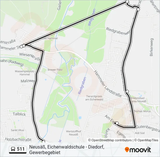 511 Bus Line Map