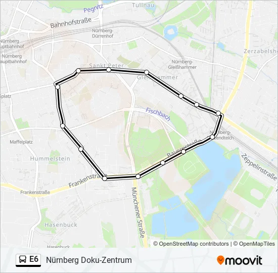 E6 Bus Line Map