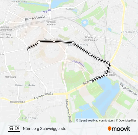 E6 Bus Line Map