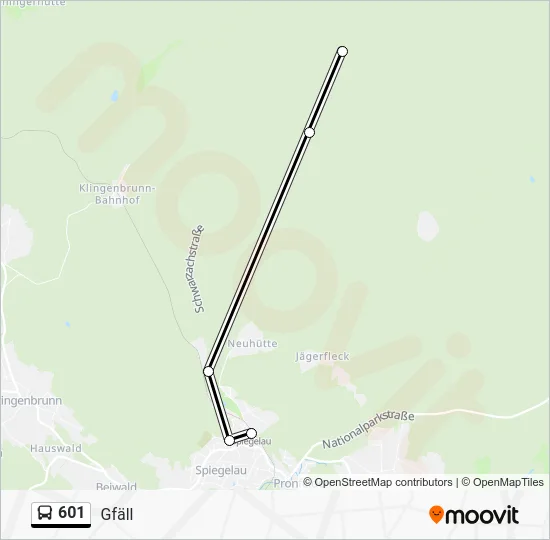 Автобус 601: карта маршрута