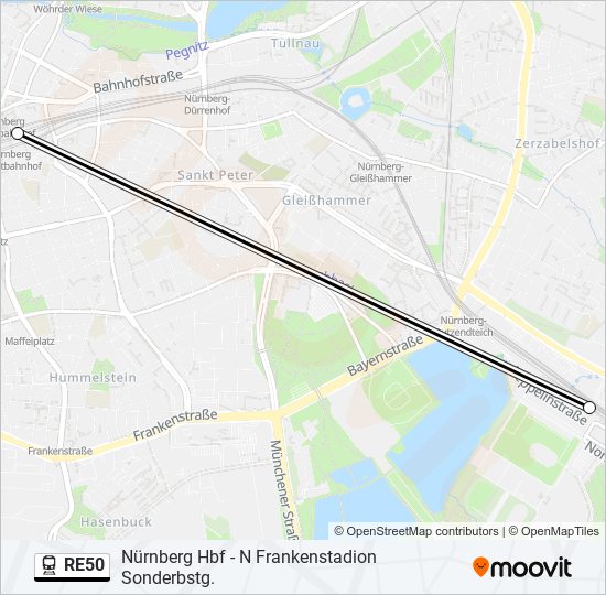 RE50 train Line Map