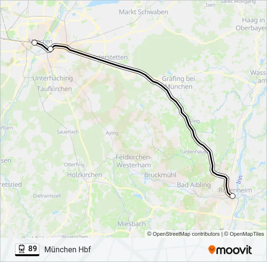 Поезд 89: карта маршрута