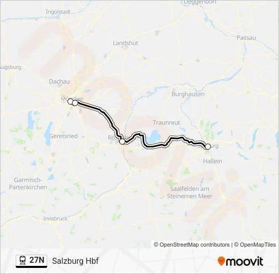 Поезд 27N: карта маршрута