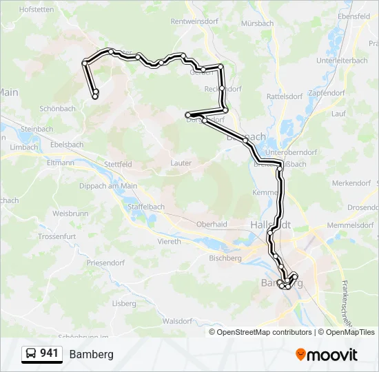 Автобус 941: карта маршрута